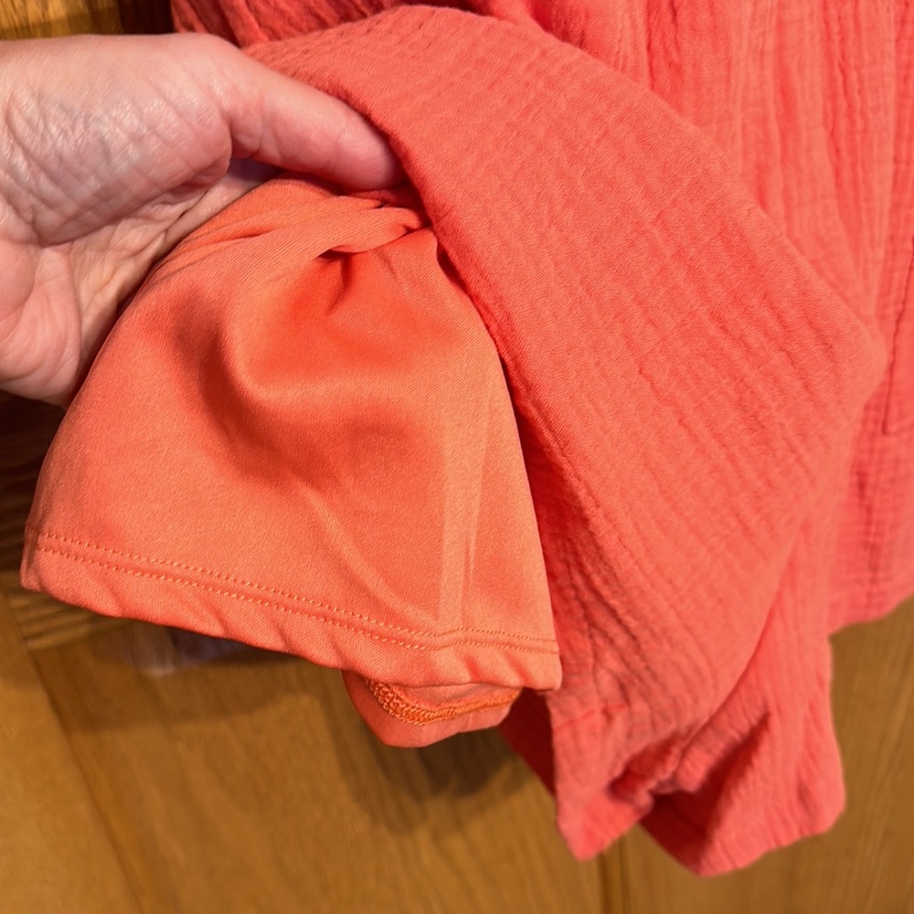 Knox Rose - Romper Shorts with front tie tassel & side pockets-Guava Jelly color - Picture 11 of 13
